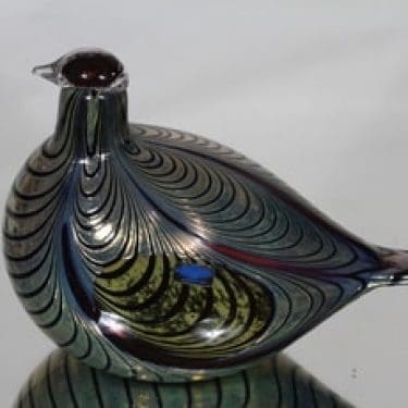 Nuutajärvi koristelintu, Fasaani, suunnittelija Oiva Toikka, Fasaani, suuri, signeerattu