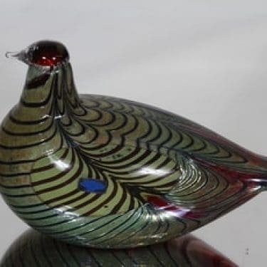 Nuutajärvi koristelintu, Fasaani, suunnittelija Oiva Toikka, Fasaani, suuri, signeerattu
