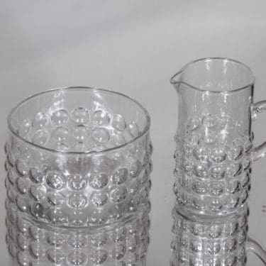 Riihimäen lasi Grapponia sokerikko ja kermakko, kirkas, suunnittelija Nanny Still,