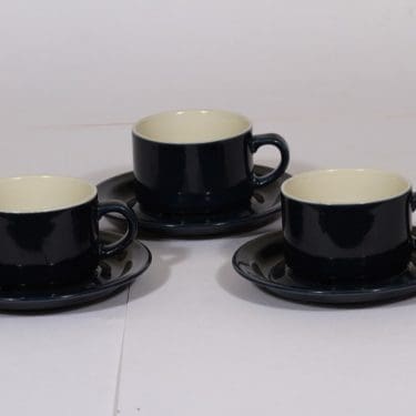 Arabia Kievari kahvikupit, sininen, 3 kpl, suunnittelija Göran Bäck,