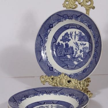 Arabia Willow syvät lautaset, 4 kpl, suunnittelija , kuparipainokoriste