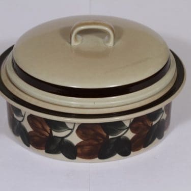 Arabia Ruija vuoka, käsinmaalattu, suunnittelija Raija Uosikkinen, käsinmaalattu, kannellinen