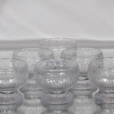 Iittala Kekkerit annoskulhot, kirkas, 6 kpl, suunnittelija Timo Sarpaneva,