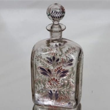 Iittala karahvi, käsinmaalattu, suunnittelija , käsinmaalattu, signeerattu