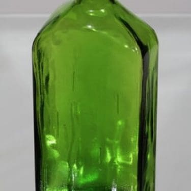 Riihimäen lasi Lankkupullo koristepullo, vihreä, suunnittelija Helena Tynell, suuri