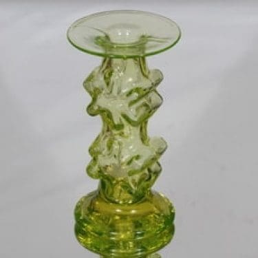 Riihimäen lasi Kasperi kynttilänjalka, signeerattu, suunnittelija Erkkitapio Siiroinen, signeerattu