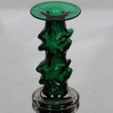 Riihimäen lasi Kasperi kynttilänjalka, signeerattu, suunnittelija Erkkitapio Siiroinen, signeerattu