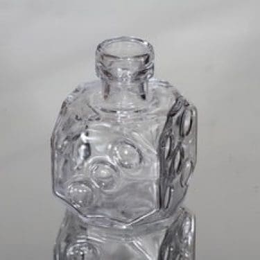 Riihimäen lasi Arpa on heitetty koristepullo, kirkas, suunnittelija Erkkitapio Siiroinen, pieni