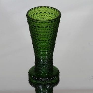 Nuutajärvi Kastehelmi kääntömaljakko, vihreä, suunnittelija Oiva Toikka,