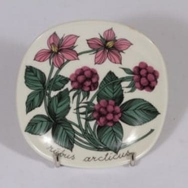 Arabia Botanica koristelautanen, Mesimarja, suunnittelija , Mesimarja, pieni, serikuva