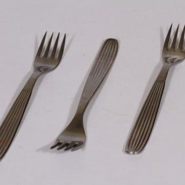 Hackman Scandia haarukat, teräs, 3 kpl, suunnittelija Kaj Franck, teräs