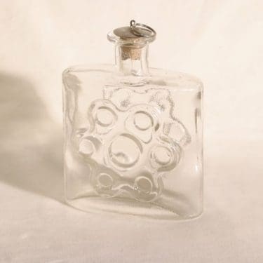 Riihimäen lasi Paukkurauta koristepullo, kirkas, suunnittelija Erkkitapio Siiroinen,