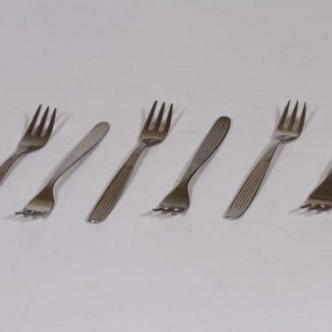 Hackman Scandia haarukat, teräs, 6 kpl, suunnittelija Kaj Franck, teräs, pieni