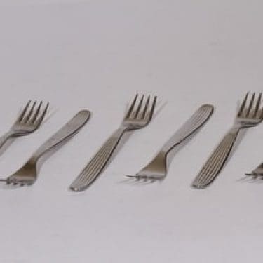 Hackman Scandia haarukat, teräs, 6 kpl, suunnittelija Kaj Franck, teräs