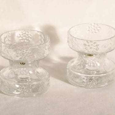 Riihimäen lasi Mesimarja kääntömaljakot, kirkas, 2 kpl, suunnittelija Tamara Aladin,