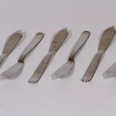 Hackman Scandia kalaveitset, teräs, 6 kpl, suunnittelija Kaj Franck, teräs