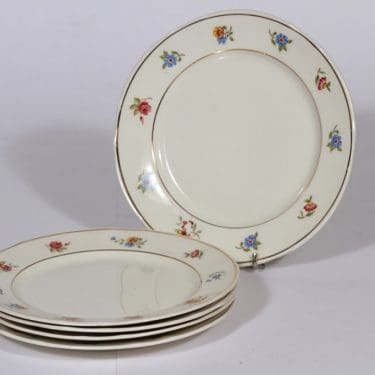 Arabia Sirkka lautaset, 5 kpl, suunnittelija , serikuva, kukka-aihe