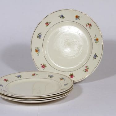 Arabia Sirkka lautaset, 5 kpl, suunnittelija , serikuva, kukka-aihe