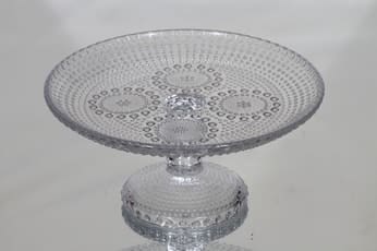 Riihimäen lasi Grapponia vati, kirkas, suunnittelija Nanny Still, jalallinen