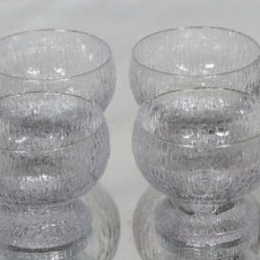 Iittala Kekkerit annoskulhot, kirkas, 4 kpl, suunnittelija Timo Sarpaneva,