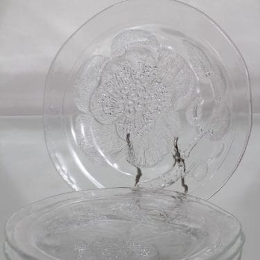 Nuutajärvi Pioni lautaset, kirkas, 4 kpl, suunnittelija Oiva Toikka, suuri