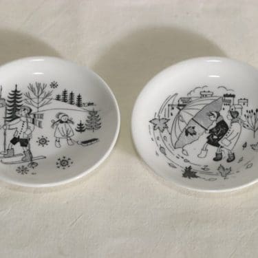 Arabia Harraste seinälautaset, 2 kpl, suunnittelija Raija Uosikkinen,