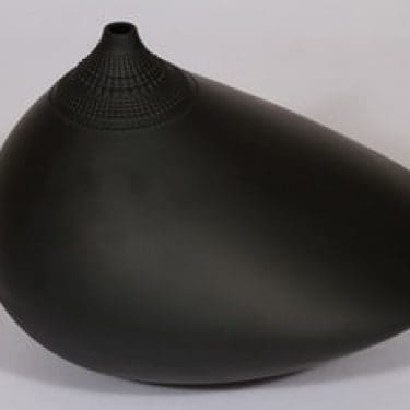 Rosenthal Pollo koriste-esine, musta, suunnittelija Tapio Wirkkala, suuri, mattalasite