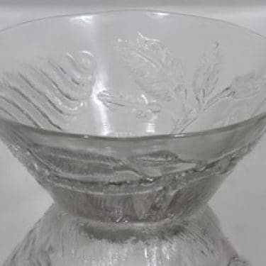 Nuutajärvi Pioni kulho, kirkas, suunnittelija Oiva Toikka, suuri