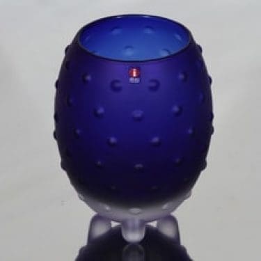 Iittala Major maljakko, sininen, suunnittelija Tiina Nordström,