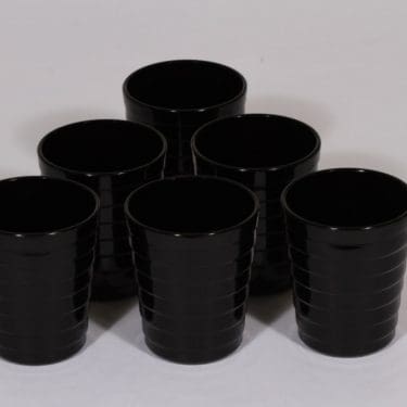 Iittala lasit, musta, 6 kpl, suunnittelija Aino Aalto,