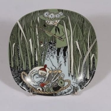 Arabia Muumi koristelautanen, Nuuskamuikkunen ja Pikku Myy, suunnittelija , Nuuskamuikkunen ja Pikku Myy, pieni, serikuva