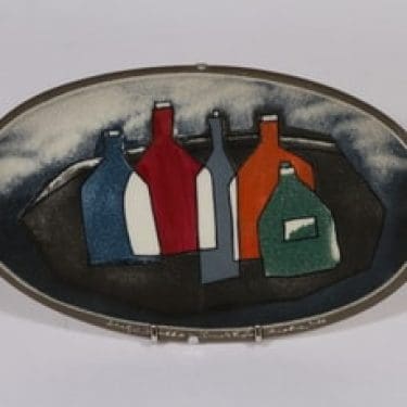 Arabia koristelaatta, Pullot, suunnittelija Heljä Liukko-Sundström, Pullot, serikuva, signeerattu