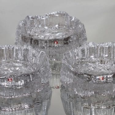 Iittala Seita kynttilänaluset, kirkas, 3 kpl, suunnittelija Tapio Wirkkala,