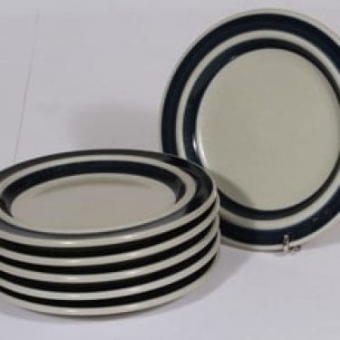 Arabia Anemone leivoslautaset, käsinmaalattu, 6 kpl, suunnittelija Ulla Procope, käsinmaalattu