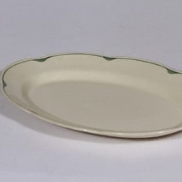 Arabia Pekka vati, vihreä, suunnittelija , pieni, raitakoriste