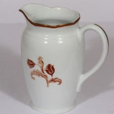 Arabia koriste numero 3314 kaadin, suunnittelija , serikuva, kukka-aihe, kullattu