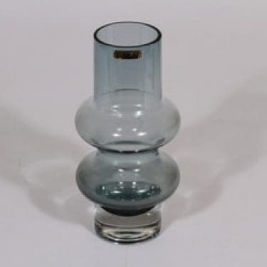 Riihimäen lasi Solmuke maljakko, siniharmaa, suunnittelija Tamara Aladin,