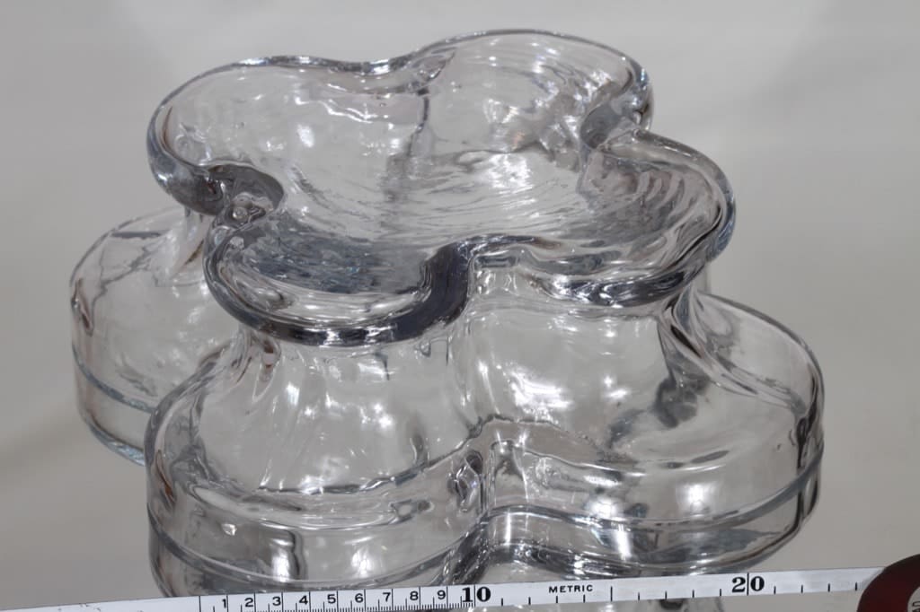 Riihimäen lasi Onnenlehti maljakko, kirkas, suunnittelija Helena Tynell, suuri kuva 2