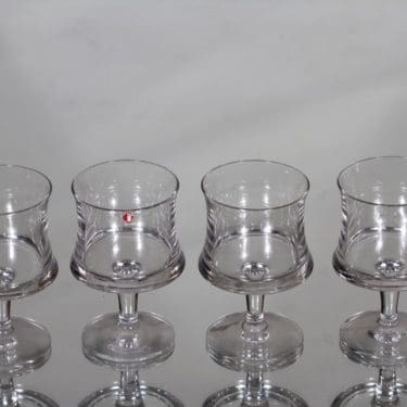 Iittala Romantica liköörilasit, kirkas, 4 kpl, suunnittelija Tapio Wirkkala,