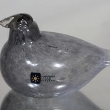 Napapiirin lasi koristelintu, signeerattu, suunnittelija Oiva Toikka, signeerattu