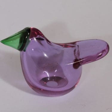 Nuutajärvi koristelintu, Sieppo, suunnittelija Oiva Toikka, Sieppo, pieni, signeerattu