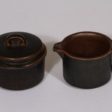 Arabia Ruska sokerikko ja kermakko, ruskea lasite, suunnittelija Ulla Procope,