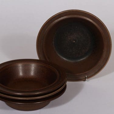 Arabia Ruska annoskulhot, ruskea lasite, 4 kpl, suunnittelija Ulla Procope,