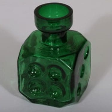 Riihimäen lasi Arpa on heitetty 1728 koristepullo, vihreä, suunnittelija Erkkitapio Siiroinen,