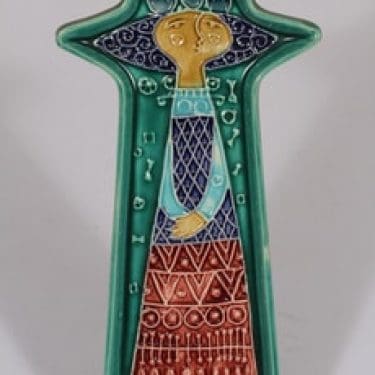 Kupittaan savi seinälaatta, käsinmaalattu, suunnittelija Gudrun Raunio, käsinmaalattu, signeerattu