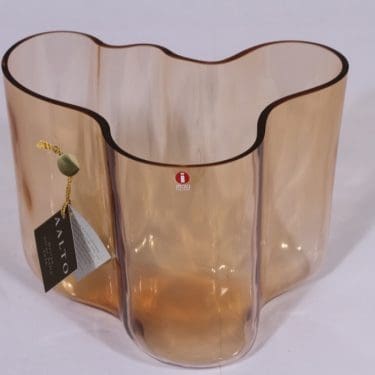 Iittala 3030 maljakko, signeerattu, suunnittelija Alvar Aalto, signeerattu