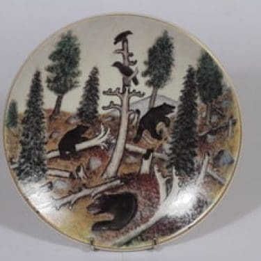 Arabia seinälautanen, Karhu|Lapin erämaassa, suunnittelija Andreas Alariesto, Karhu|Lapin erämaassa, serikuva