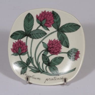 Arabia Botanica koristelautanen, Puna-apila, suunnittelija Esteri Tomula, Puna-apila, pieni, serikuva