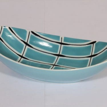 Arabia AR kulho, käsinmaalattu, suunnittelija Olga Osol, käsinmaalattu, soikea, retro