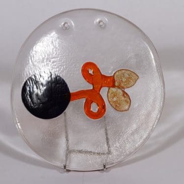 Nuutajärvi Riippu taide-esine, signeerattu, suunnittelija Oiva Toikka, signeerattu, massiivinen, värillinen